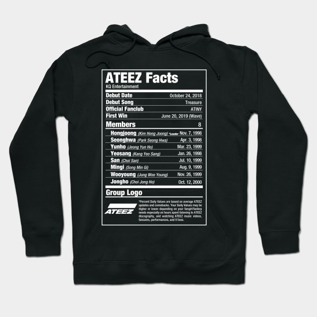 ATEEZ Kpop Nutritional Facts 2 Hoodie by skeletonvenus